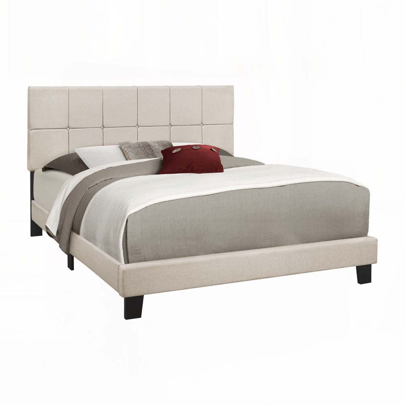 Lit plateforme en tissu d'ameublement