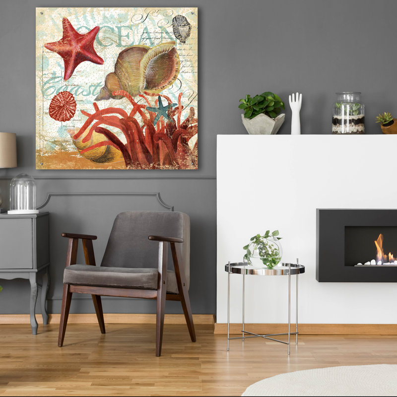  «Shell Collector 1i» par Art Licensing Studio, art mural en verre acrylique, 36 po x 36 po, H 36 po x l 36 po