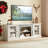 72.11'' Modern White Entertainment Cabinet With 2-Door Storage, Faux Stone Appearance, 75'' Tv Capacity, 6 Cable Cutouts, 4 Shelving Stand Stacked Surround, 70" Wide, Compatibility, Management,-916744526