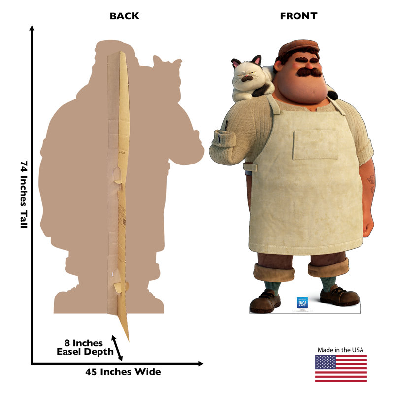 74 x 45 Inch Disney Luca Massimo and Machiavelli Cardboard Cutout