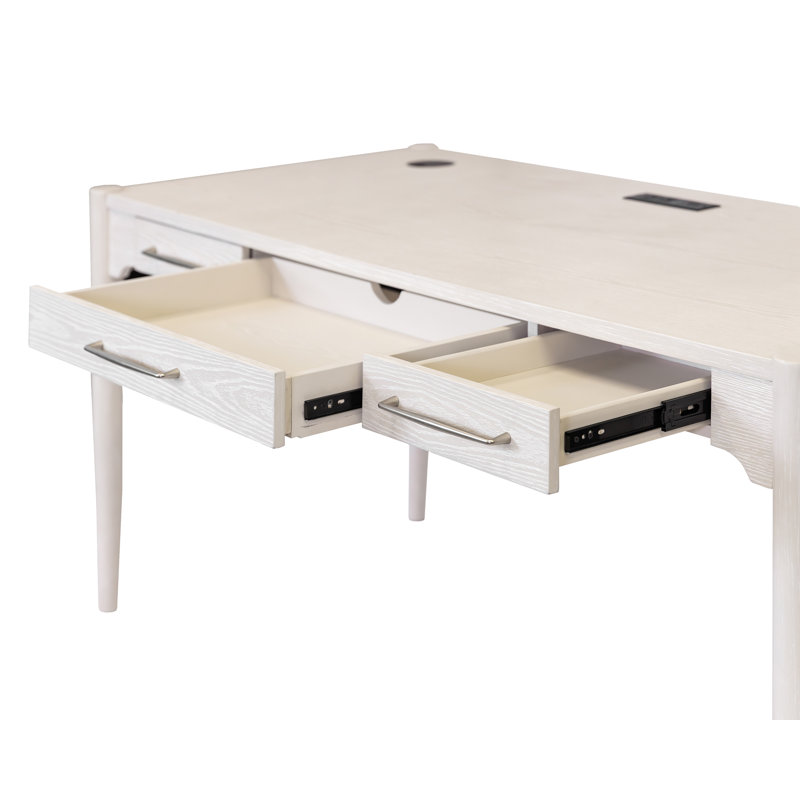 Bureau moderne en bois, table de rangement, blanc