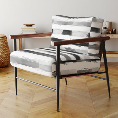 Chaise d'appoint moderne - Fauteuil gris et gris avec lignes Featherlight