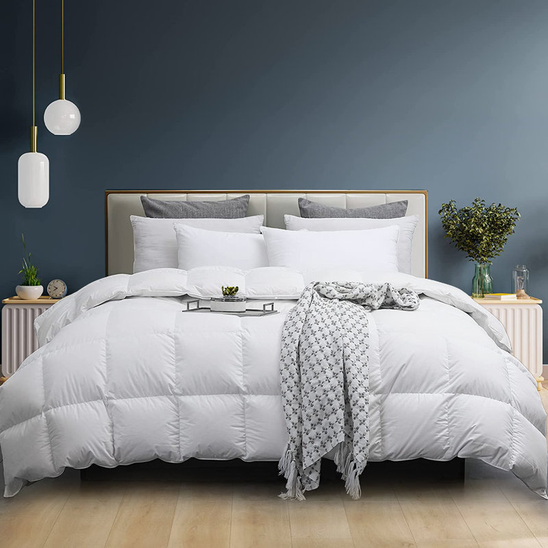 Édredon toutes saisons 650 en mélange de duvet et plumes, blanc, Simple