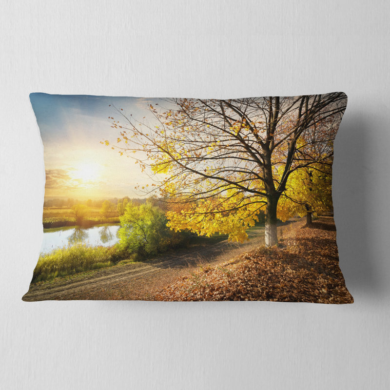 Coussin décoratif «Beautiful Road by the River»