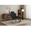 Fauteuil berçant et oscillant rembourré en tissu avec dossier haut et coussin Teddy-254077694
