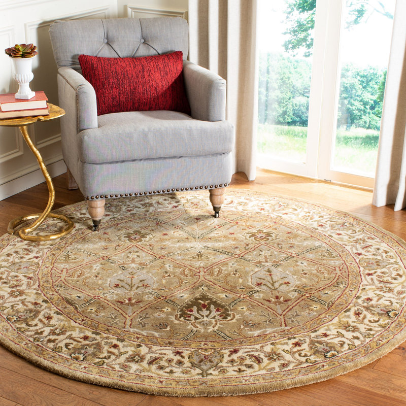 Evie Hand Tufted New Zealand Wool Oriental Rug, Round 8'