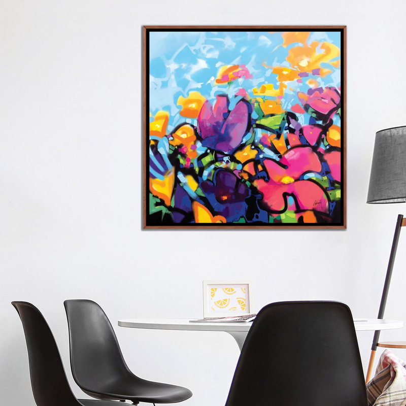 «Scattered Color I» par Scott Naismith - reproduction d'art, Classic Wood Frame, 37" H x 37" W x1.5" D, Pas de tapis
