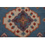 Tapis bleu / rouge / brun en laine noué à la main de conception unique 9 pi 11 po x 14 pi 10 po New Age