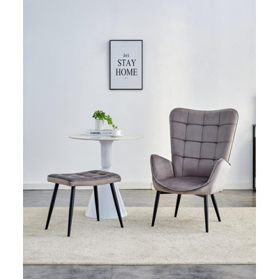 Addae Velvet With Footstool Recliner