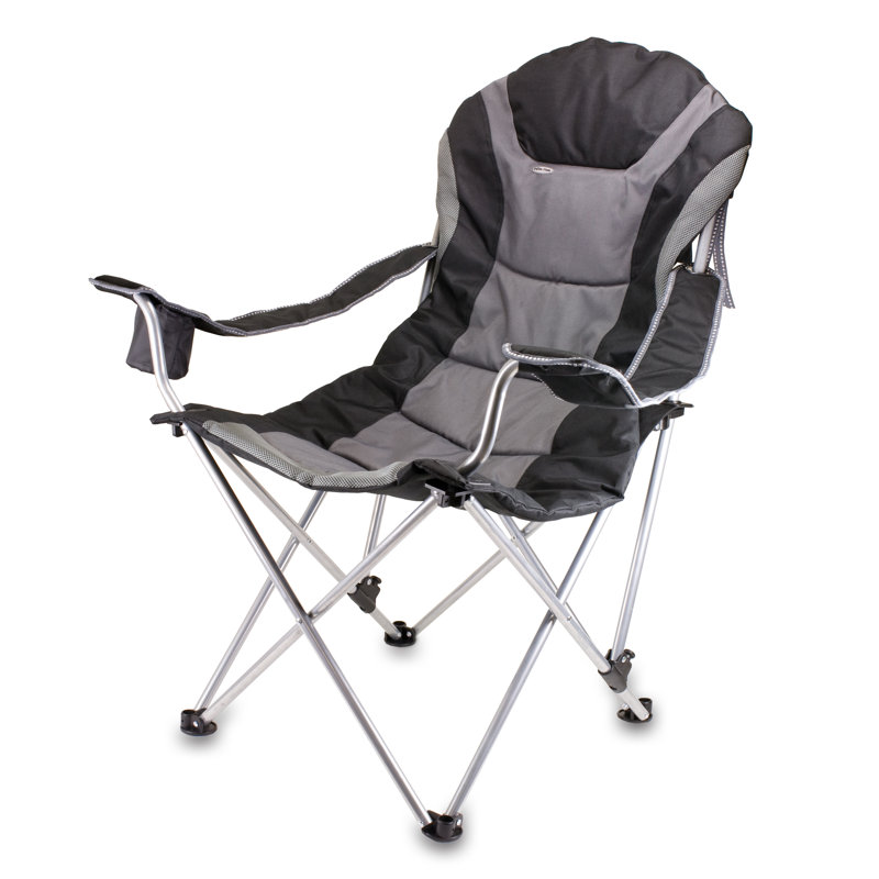 Reclining Camp Chair with Carry Bag Manuel, Black / Gray