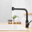 Robinet d'évier de cuisine rotatif noir 360 avec robinet escamotable - look moderne pour un nettoyage facile Matte robinet coulissant à une poignée polyvalent