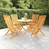 Evonnie Octagonal 4 - Person 33.46" Long Teak Dining Set