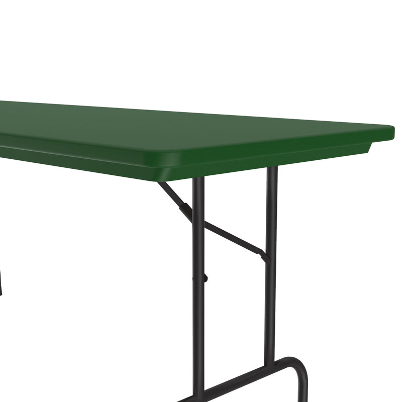 Table pliante rectangulaire en plastique, H 29 po x L 48 po x l 24 po, Vert