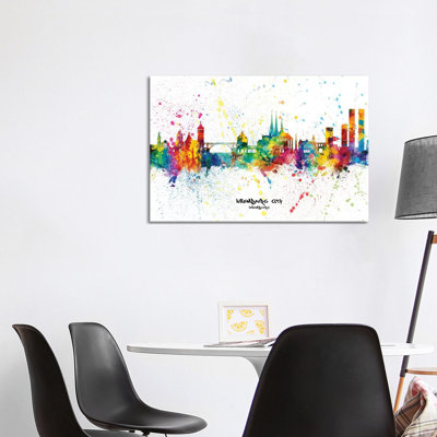 Luxembourg City Skyline Splash by Michael Tompsett - Wrapped Canvas Gallery-Wrapped Canvas Giclée