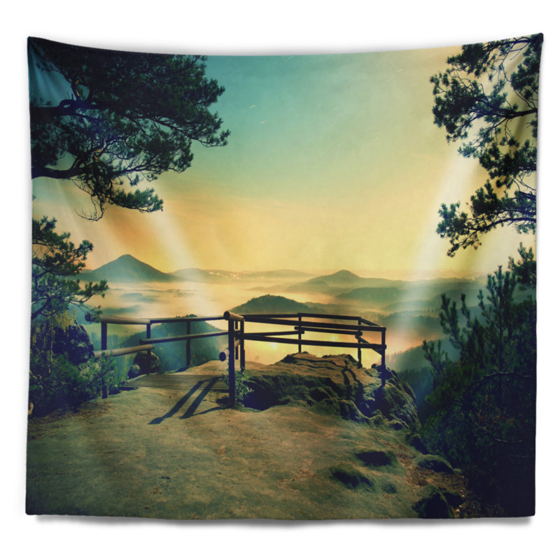 Tapisserie de l’automne minuit plein de polyester avec accessoires suspendus inclus, H 32 po x l 39 po