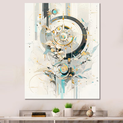 «Turquoise and Gold Mosaic Echoes III», reproduction sur toile