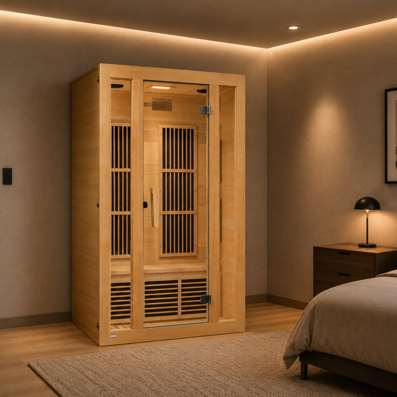 Dynamic Saunas Seattle 2-Person Low EMF FAR IR Sauna in Canadian Hemlock