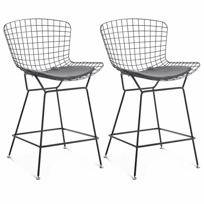 Ensemble de deux tabourets de bar avec structure en métal
