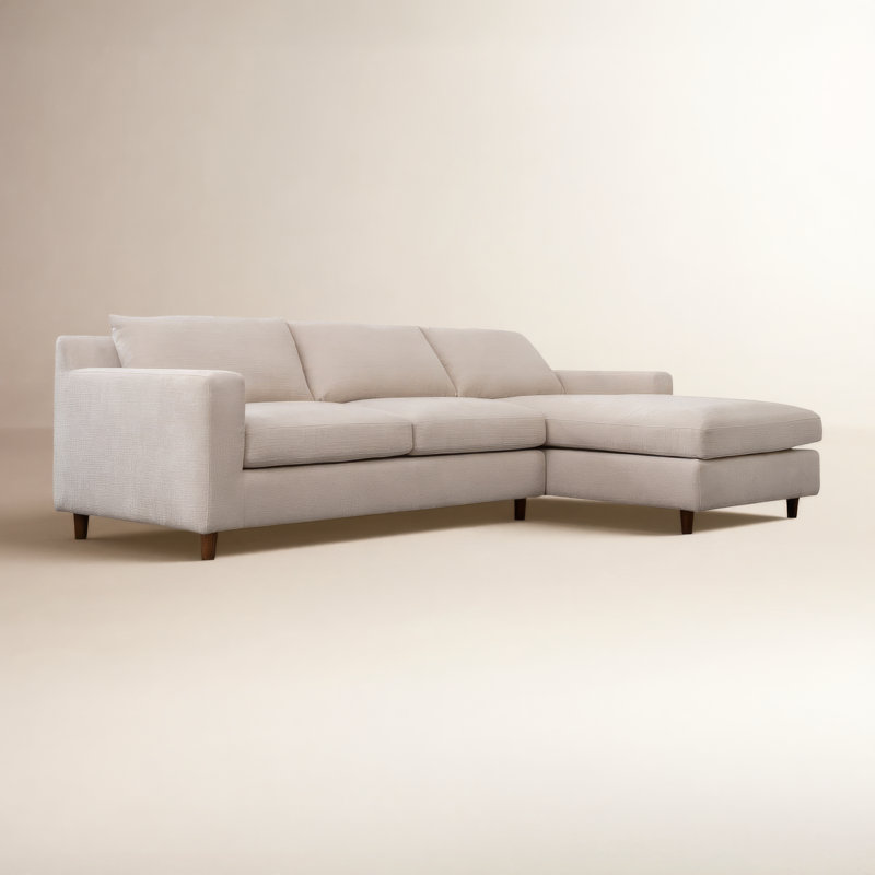 Canapé modulaire Alania, Chenille Crypton® beige, Orienté à droite
