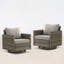 Ensemble de 2 chaises d'extérieur pivotantes en osier et rotin Ingvald-1467345843-1468147013