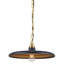 Luminaire suspendu 1 lumière avec abat-jour noir, finition de quincaillerie dorée-1441120304
