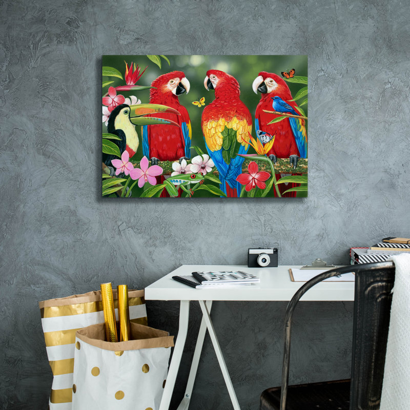 «Tropical Friends» par William Vanderdasson, H 18 po x l 26 po x P 0,75 po