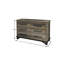 Commode double 56 po à six tiroirs en bois massif brun