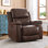 Emony 37" Wide Modern Vegan Leather Manual Recliner Chair with Built-in Cup Holder