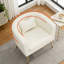 Fauteuil demi-tonneau rembourré en velours avec pieds en métal-1150426433