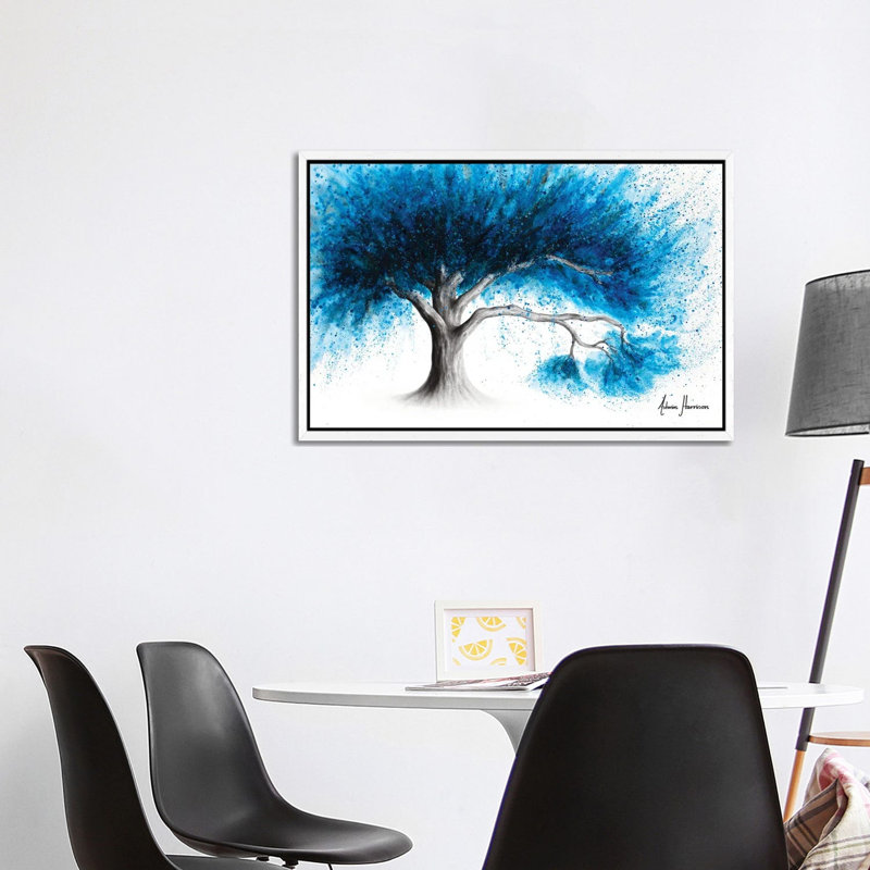 Dreamy Night Tree by Ashvin Harrison - Print on Canvas, 101.6 cm H x 66.04 cm W, White Framed