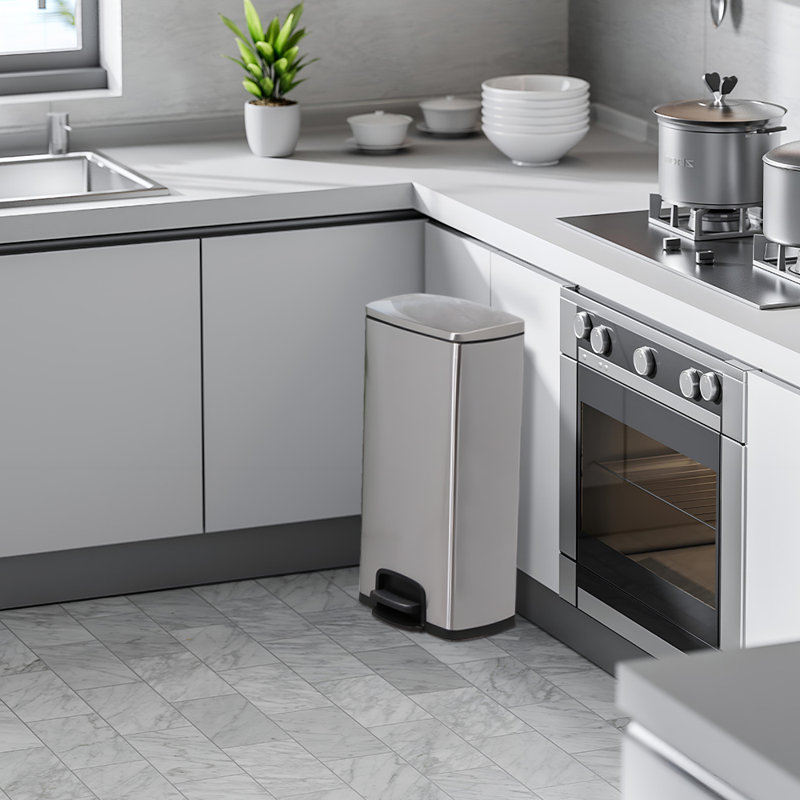 Poubelle ouverte en acier inoxydable 6,59 gallons