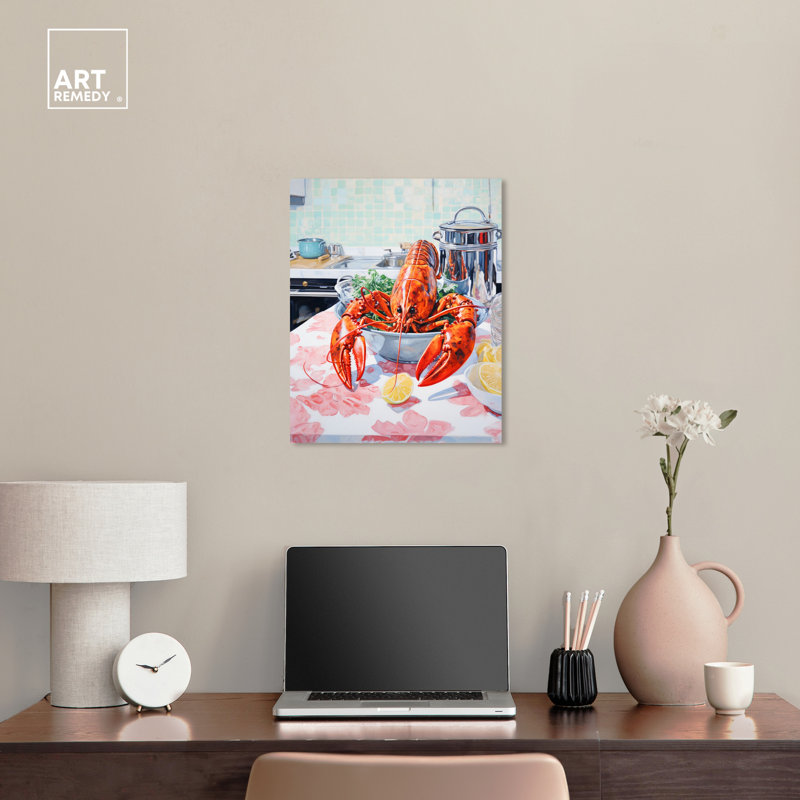 Fine Lobster Canvas Summer Themed Retro Prints by Art Remedy, Wrapped Canvas, 20" H x 16" W