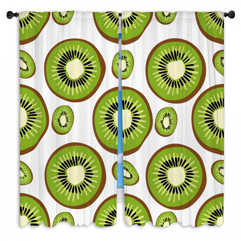 Rideaux Kiwi Slices Food - 2 panneaux, L 20 po x L 52 po