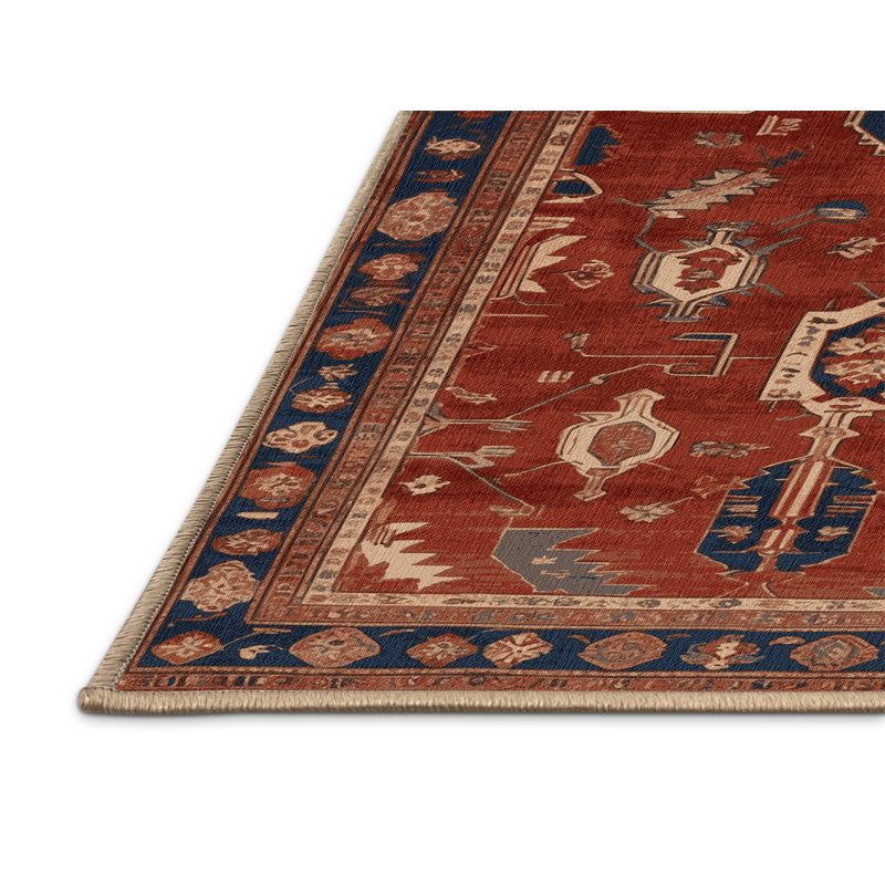 Machine Washable Persian Brown Area Rug, Square 3'