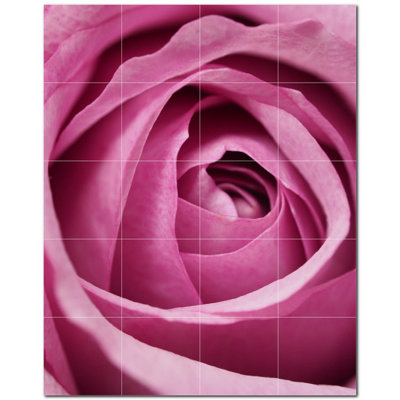 60"" x 36"" Ceramic Flowers Photo Decorative Mural Tile PT500640: 12"" x 12"" (Set of 15) -  Picture-Tiles.com, PT500640-53XL