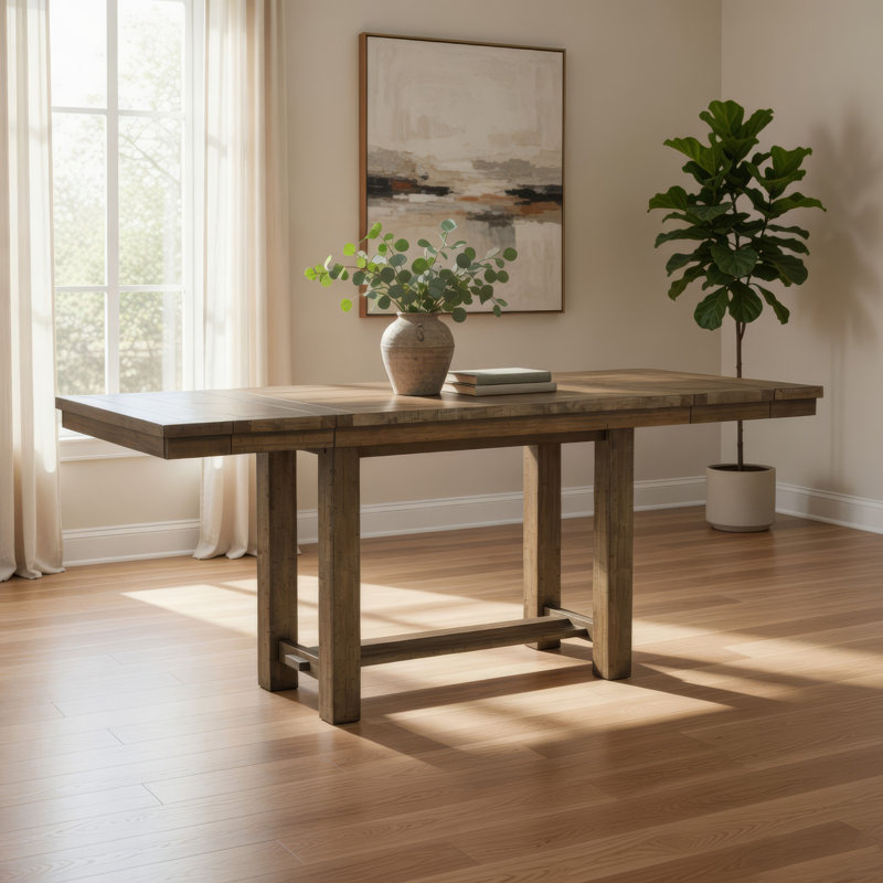 Table de salle à manger à hauteur de comptoir Chip avec piédestal Tenon