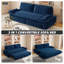 Canapé-lit escamotable de 73,2 po, canapé-lit convertible 3 en 1, causeuse en velours multifonctionnel