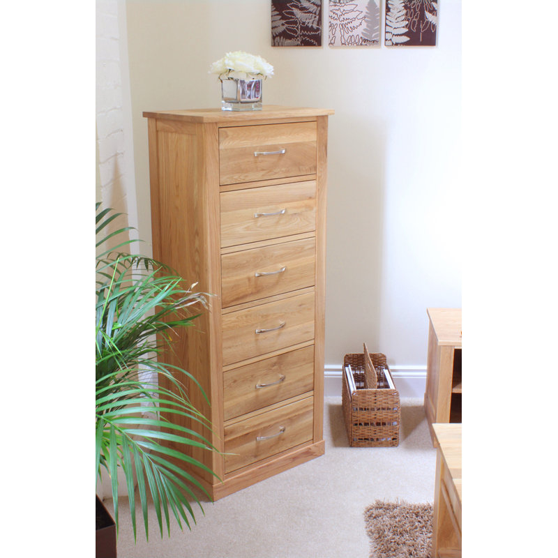 Ewing Solid Wood 55cm W 6 - Drawer Chest of Drawers