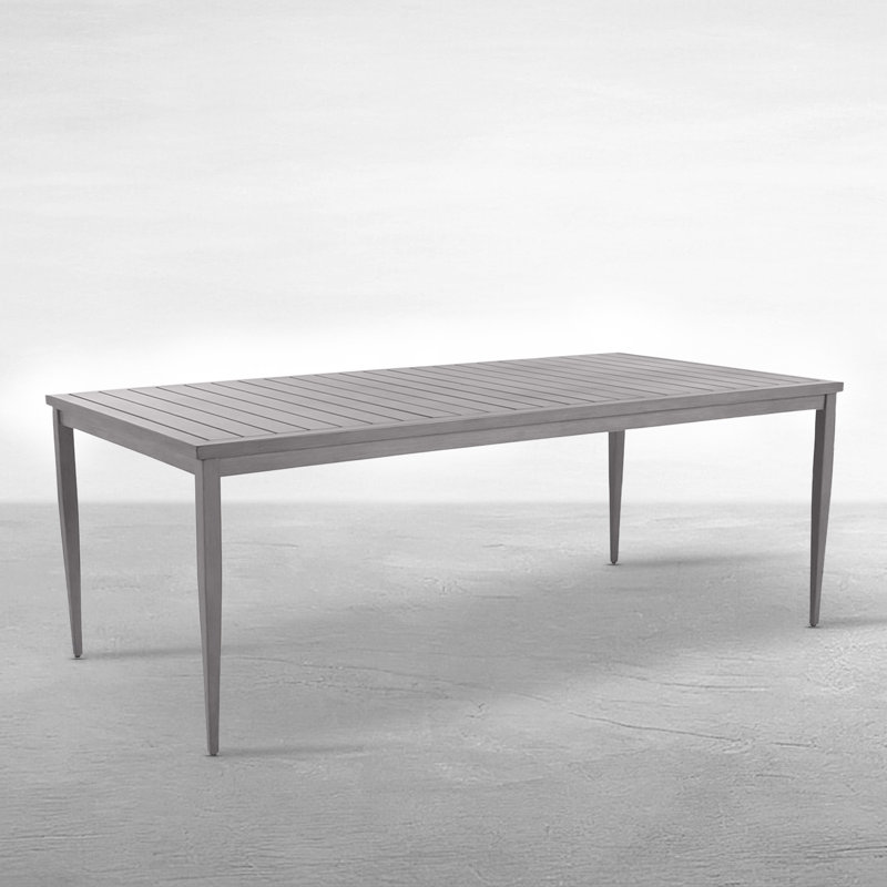 Brookings Wrought Aluminum Dining Table, Oyster