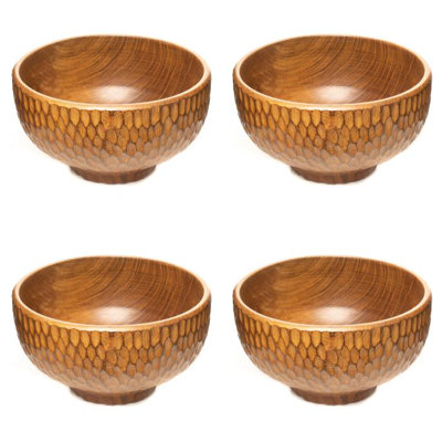 Dome Carved Shiruwan Bowl 4-Pack