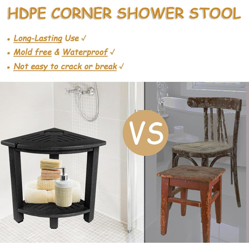 Avalbane Solid Wood Accent Stool, Black