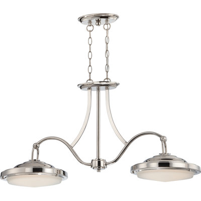 Luminaire suspendu linéaire pour îlot de cuisine 2 lumières Drinkard
