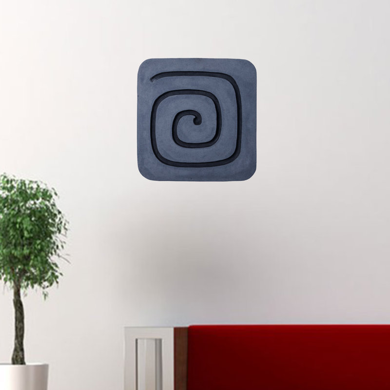 Carré de 1 po x 19 po x 19 po, finement poli, carré avec cercles - décoration murale