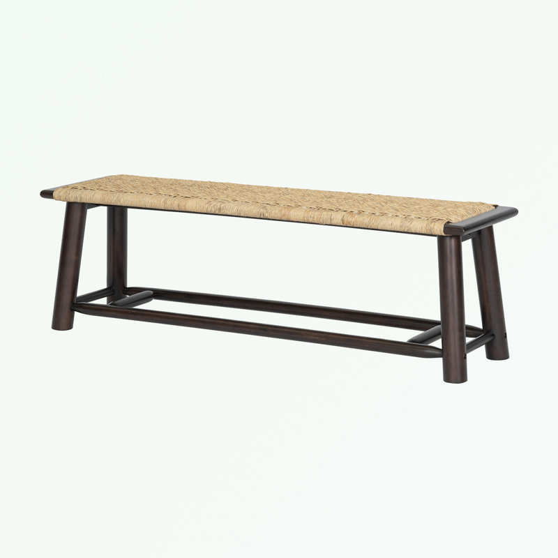 benches with Rattan seat and wooden legs, Walnut