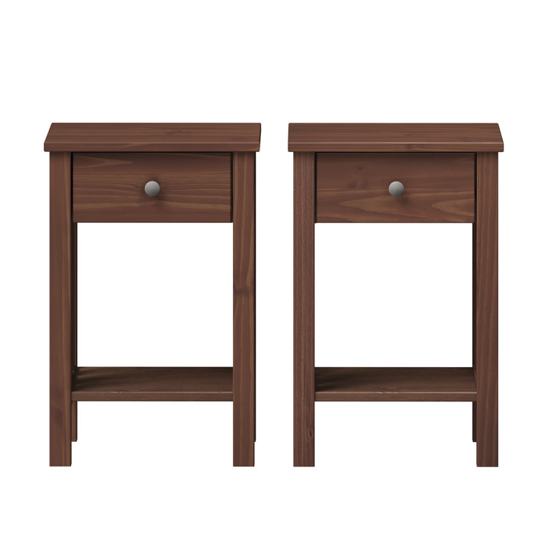 Draco 15.75'' W Solid Wood Nightstand, Mahogany 