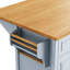 Îlot de cuisine 52 po avec abattant, étagère à épices, serviette 2 portes, 5 tiroirs, tablette réglable, composants en métal, poignées de tiroir bleu gris,-133253304-133253307