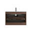 Meuble-lavabo mural de 30 po en noyer avec lavabo en céramique à trou unique, grand meuble-lavabo flottant de rangement pour salle de bain moderne, lavabo une pièce sans drain, pré-assemblé-134319653