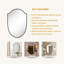  Miroir de salle de bain asymétrique en métal arqué 30 po H x 20 po Faus pour meuble-lavabo, commode, manteau de cheminée ou chambre à coucher-1332063290
