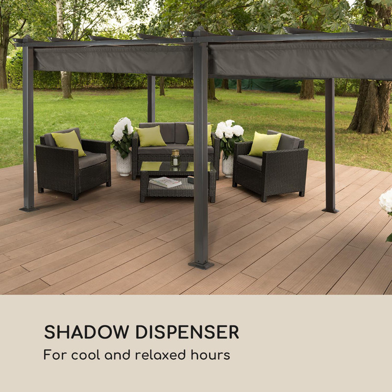 Blumfeldt Fabric Replacement Canopy for Pergola, Grey/Brown/Blue, 260cm H x 300cm W x 300cm D