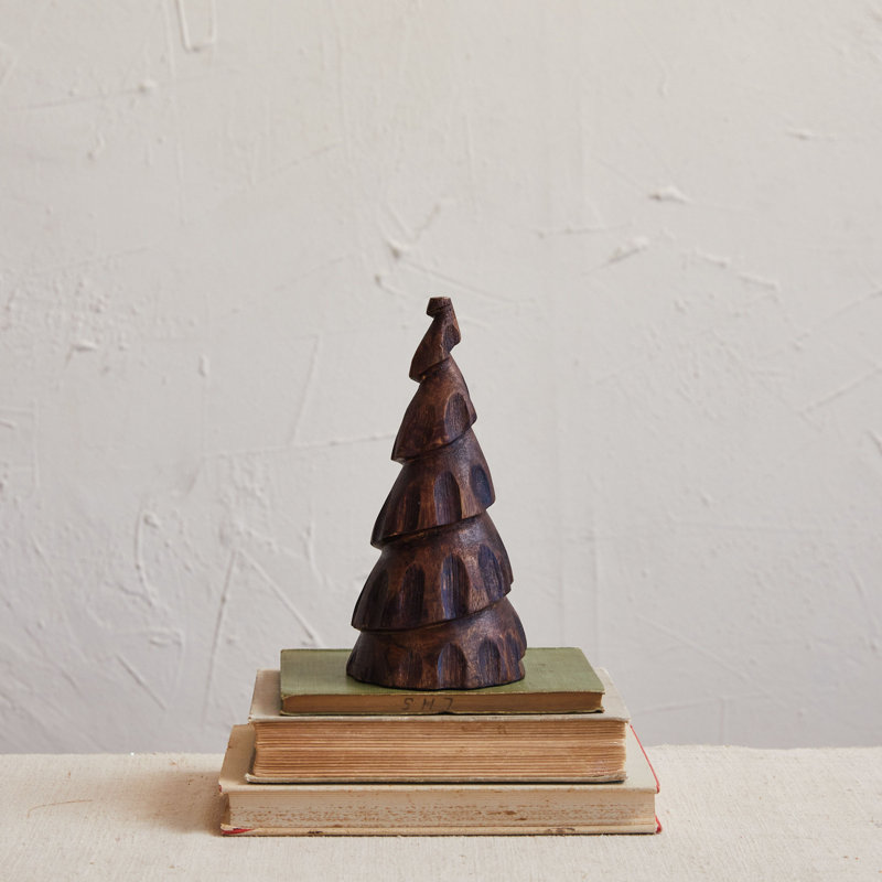 Burnt Carved Mango Wood Tree